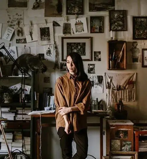 Portrait of an artist in their studio