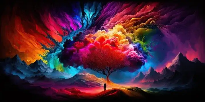 Vibrant colors representing contrast